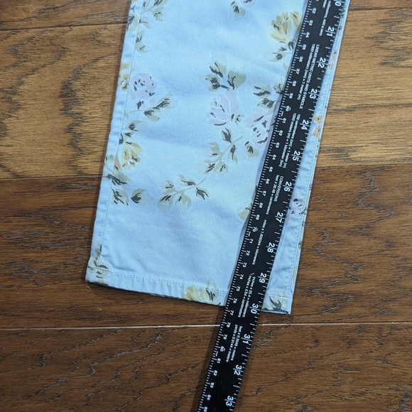 Citizens of Humanity Mandy High Waist Blue Floral Ankle Size 29 Roll Up - Picture 10 of 12